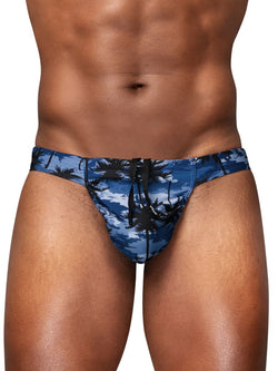ErgoWear Men's active and swimwear EW1824 FEEL SW Swim Bikini Color Dark Blue-Palms thumbnail 2