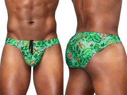 ErgoWear Men's active and swimwear EW1828 FEEL SW Swim Bikini Color Aqua-Leaves thumbnail 1