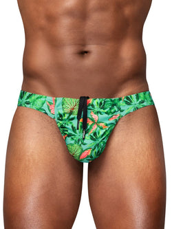 ErgoWear Men's active and swimwear EW1828 FEEL SW Swim Bikini Color Aqua-Leaves thumbnail 2