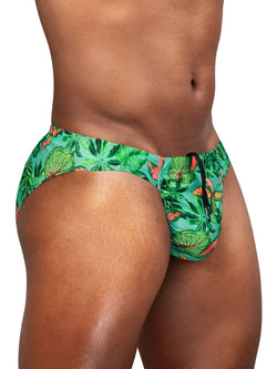 ErgoWear Men's active and swimwear EW1828 FEEL SW Swim Bikini Color Aqua-Leaves thumbnail 4