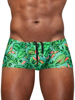 ErgoWear Men's active and swimwear EW1829 FEEL SW Swim Trunks Color Aqua-Leaves thumbnail 2
