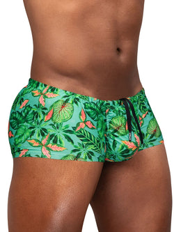 ErgoWear Men's active and swimwear EW1829 FEEL SW Swim Trunks Color Aqua-Leaves thumbnail 4