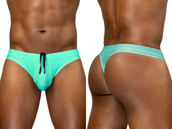 ErgoWear Men's active and swimwear EW1836 X4D SW Swim Thongs Color Aqua thumbnail 1