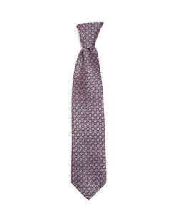 Ermenegildo Zegna Geometric Floral Check Silk Classic Tie Pink Fan thumbnail 2