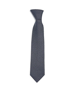 Ermenegildo Zegna Neat Floral Grid Silk Classic Tie Blue Fan thumbnail 2
