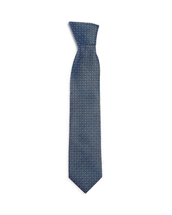 Ermenegildo Zegna Neat Medallion Silk Classic Tie Blue Fan thumbnail 2