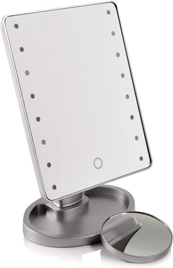 Estelle Makeup Mirror - 16 Bright LEDs (Metallic Gray) thumbnail 2