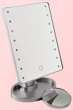 Estelle Makeup Mirror - 16 Bright LEDs (Metallic Gray) thumbnail 4
