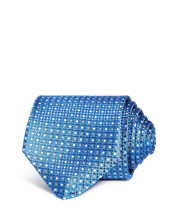 Eton Mini Dot-in-square Silk Classic Tie Blue