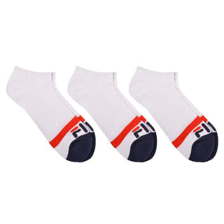 FILA USA Fila Men's 3-Pack Heritage Blocked Toe Low Cut Socks (White)