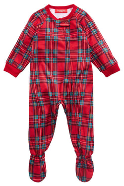 Family PJs BABY Brinkley Plaid Footed Pajama Onesie thumbnail 1