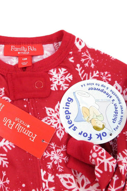 Family PJs BABY Red Snowflake Footed Onesie thumbnail 2