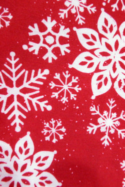 Family PJs BABY Red Snowflake Footed Onesie thumbnail 3