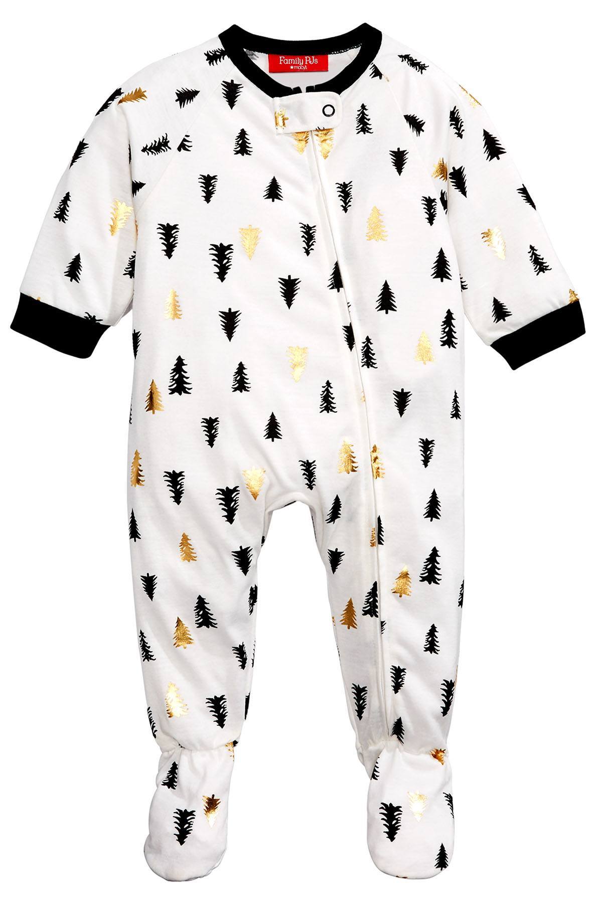 Family PJs BABY Tree-Print Footed Onesie Pajama