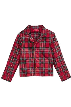 Family PJs KIDS Brinkley Plaid Button Down Pajama Top thumbnail 2