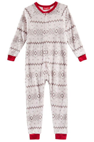 Family PJs KIDS Grey Winter Fair-Isle Onesie