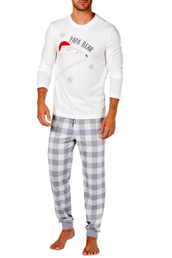 Family PJs Men Holiday Pajama Set in Papa Bear thumbnail 1
