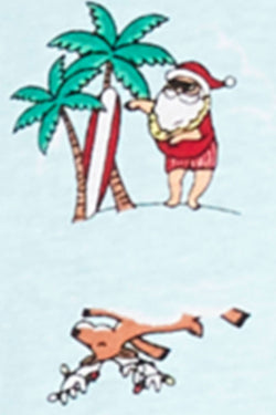 Family PJs Men Holiday Pajama Set in Tropical Santa thumbnail 3