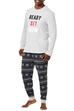 Family PJs Men Ready Set Snow Pajama Set thumbnail 1