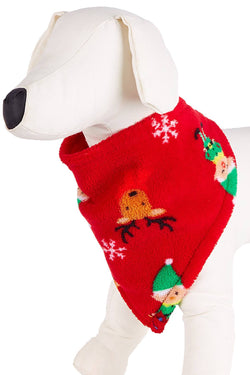 Family PJs PET Red Elf-Printed Fleece Bandana thumbnail 1