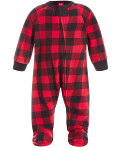 Family Pajamas Matching Baby Red Check Printed Footed Red Check thumbnail 1