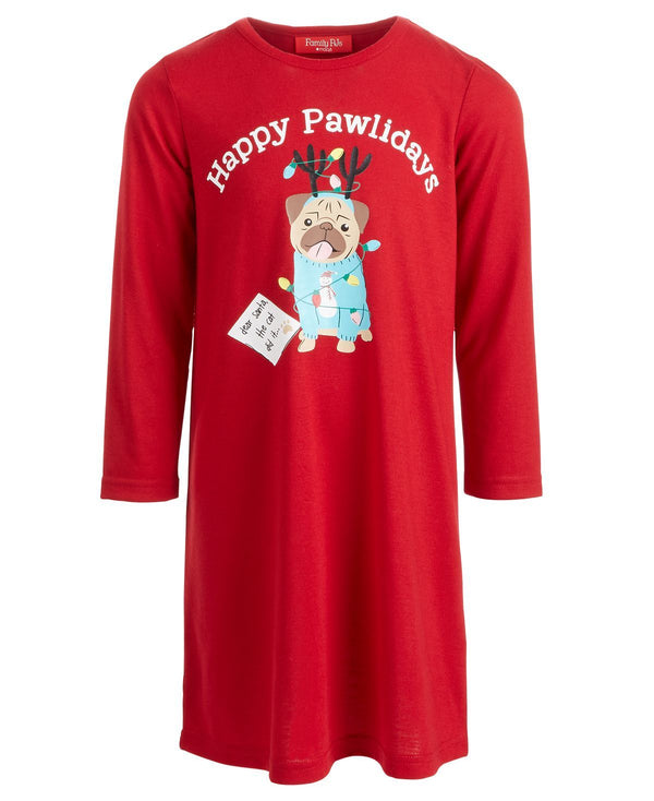 Family Pajamas Matching Kids Happy Pawlidays Sleep Shirt Pawlidays