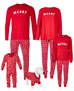 Family Pajamas Matching Toddler Little & Big Kids 2-pc. Merry Family Pajama Set Merry Red thumbnail 2