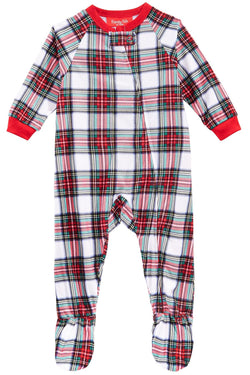 Family Pjs BABY Stewart Plaid Footed Onesie Pajama thumbnail 1