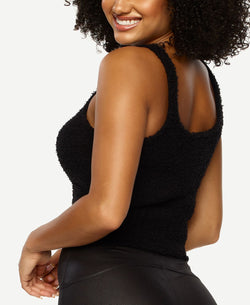 Felina Denali Cozy Cropped Knit Sleep Cami Black thumbnail 2