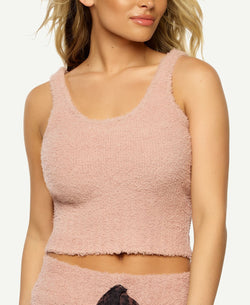 Felina Denali Cozy Cropped Knit Sleep Cami Tan thumbnail 1