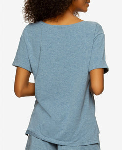 Felina Organic Cotton Scoop Neck Loungewear T-shirt Sky thumbnail 2