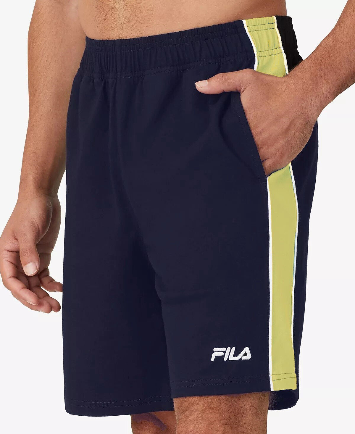 Fila Men's Rimaz Side Stripe Shorts Navy-Yellow