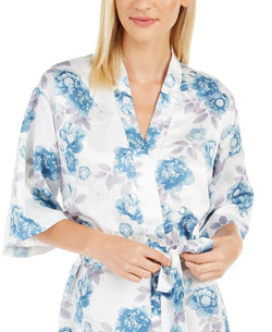 Flora By Flora Nikrooz Brenna Printed Wrap Robe Ivory thumbnail 2