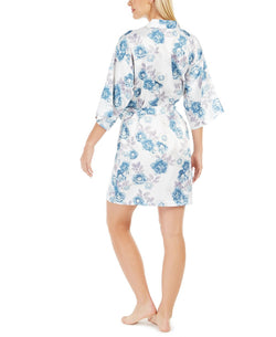 Flora By Flora Nikrooz Brenna Printed Wrap Robe Ivory thumbnail 3