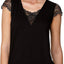 Flora by Flora Nikrooz Black Kat Lace-Trimmed Lounge Tee