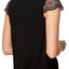 Flora by Flora Nikrooz Black Kat Lace-Trimmed Lounge Tee