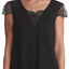 Flora by Flora Nikrooz Black Kat Lace-Trimmed Lounge Tee