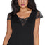 Flora by Flora Nikrooz Black Kat Lace-Trimmed Lounge Tee