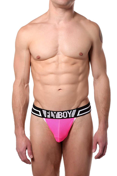 FlyBoy Fluorescent-Pink Sport Mesh Thong