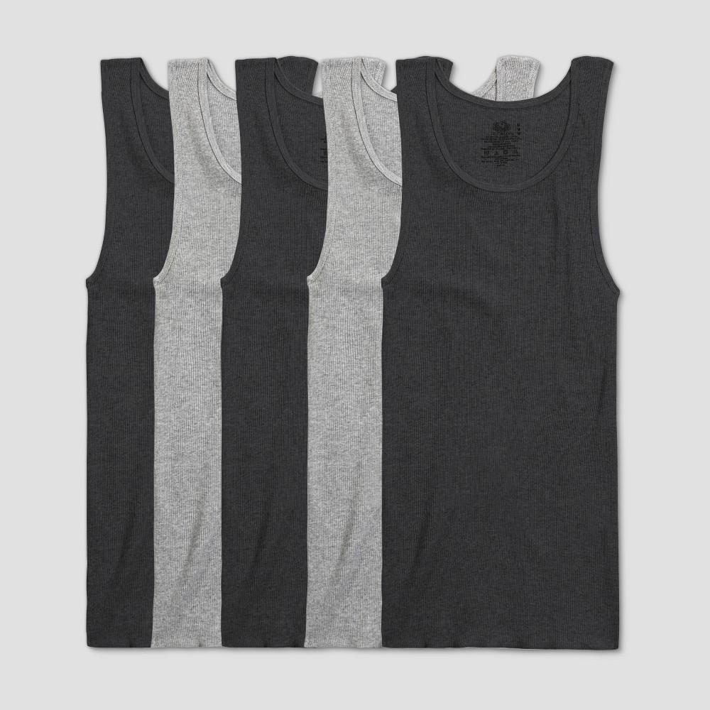 Fruit of the Loom Grey Black 5-Pack Shirts