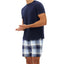 GAP 2-Pc. Solid Henley & Plaid Pajama Shorts Set