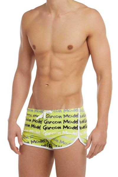 Garcon Model Yellow Graffiti Swim Short