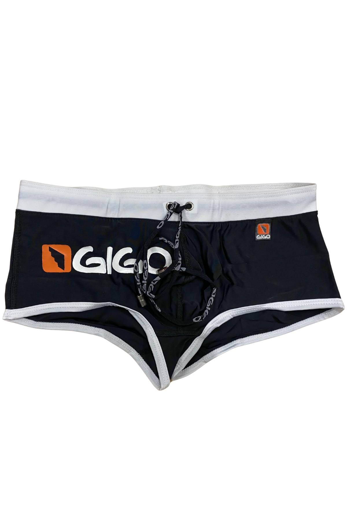Gigo Black Logo Swim Trunk