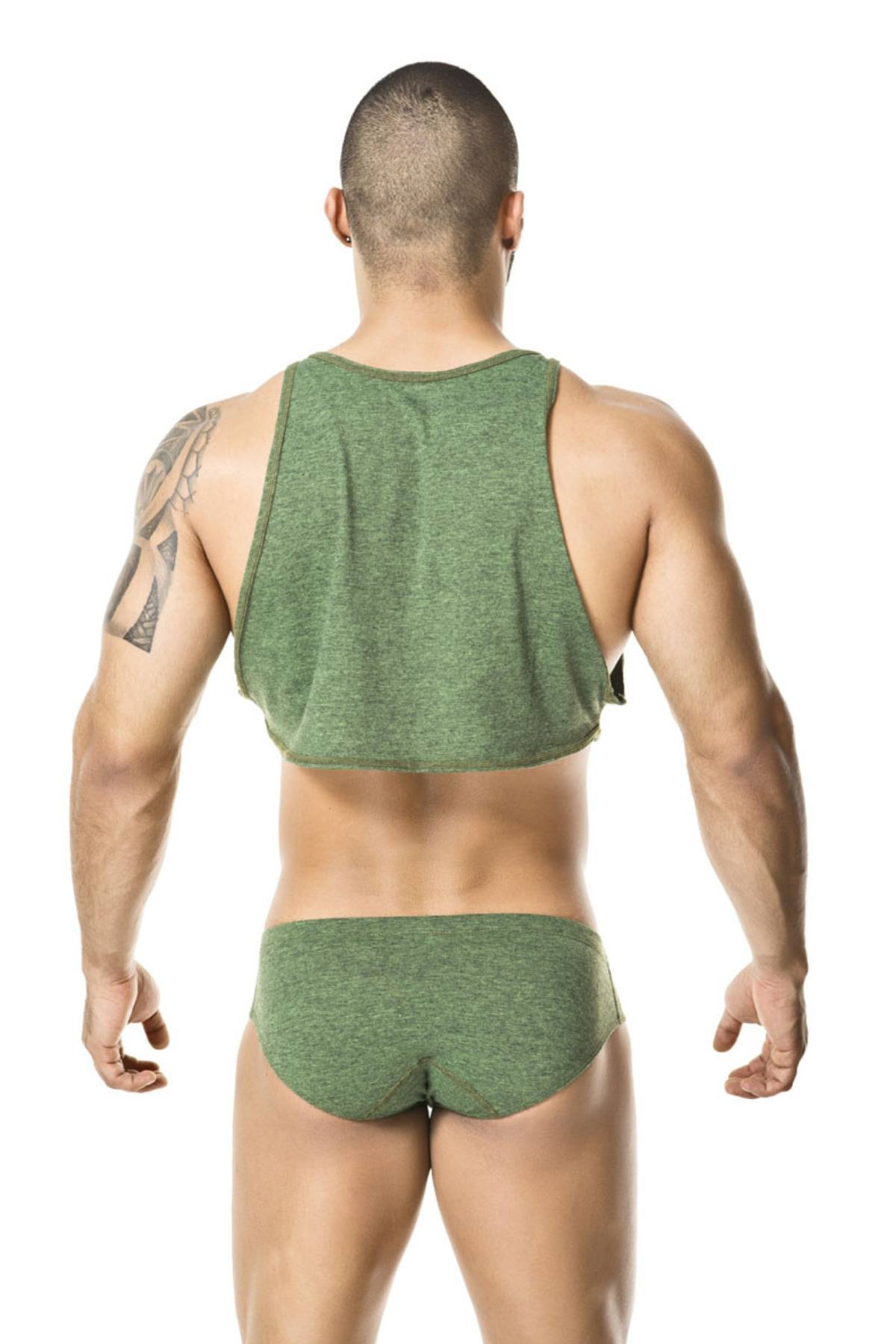Gigo Green Greek Crop Top