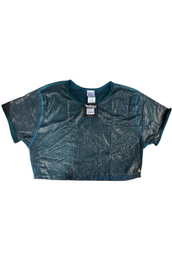 Gigo Green Sheer Crop Top thumbnail 3