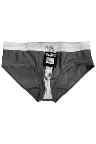 Gigo Grey Stripe Swim Brief
