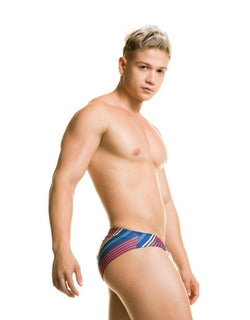 Gigo Streak swim brief striped navy thumbnail 2