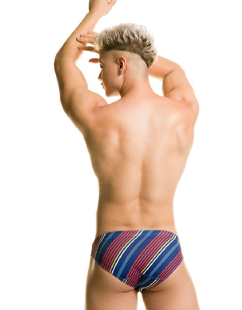 Gigo Streak swim brief striped navy