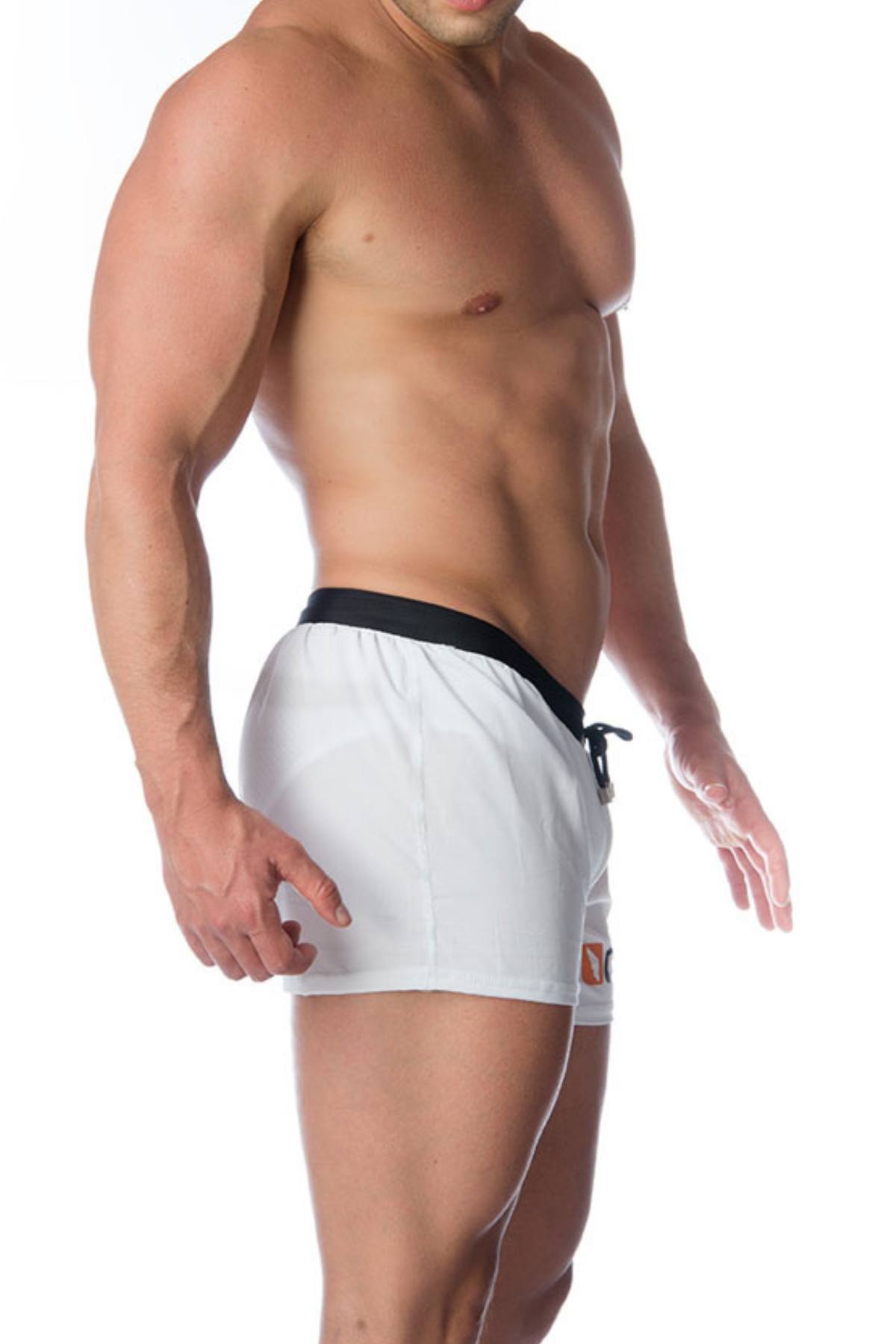 Gigo White Logo Swim Short