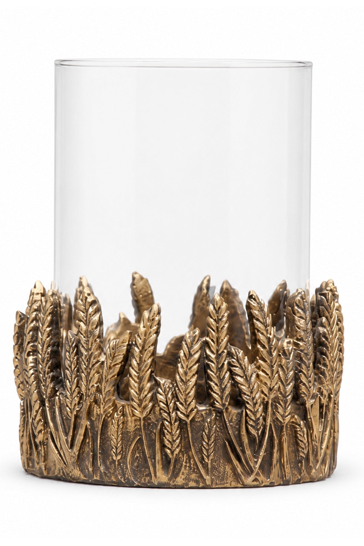 Give Thanks Gold Wheat Small Candle Holder